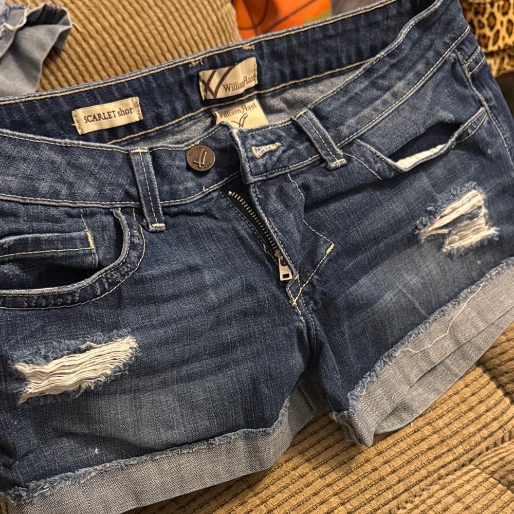 William Rast Indigo Distressed Jean Shorts